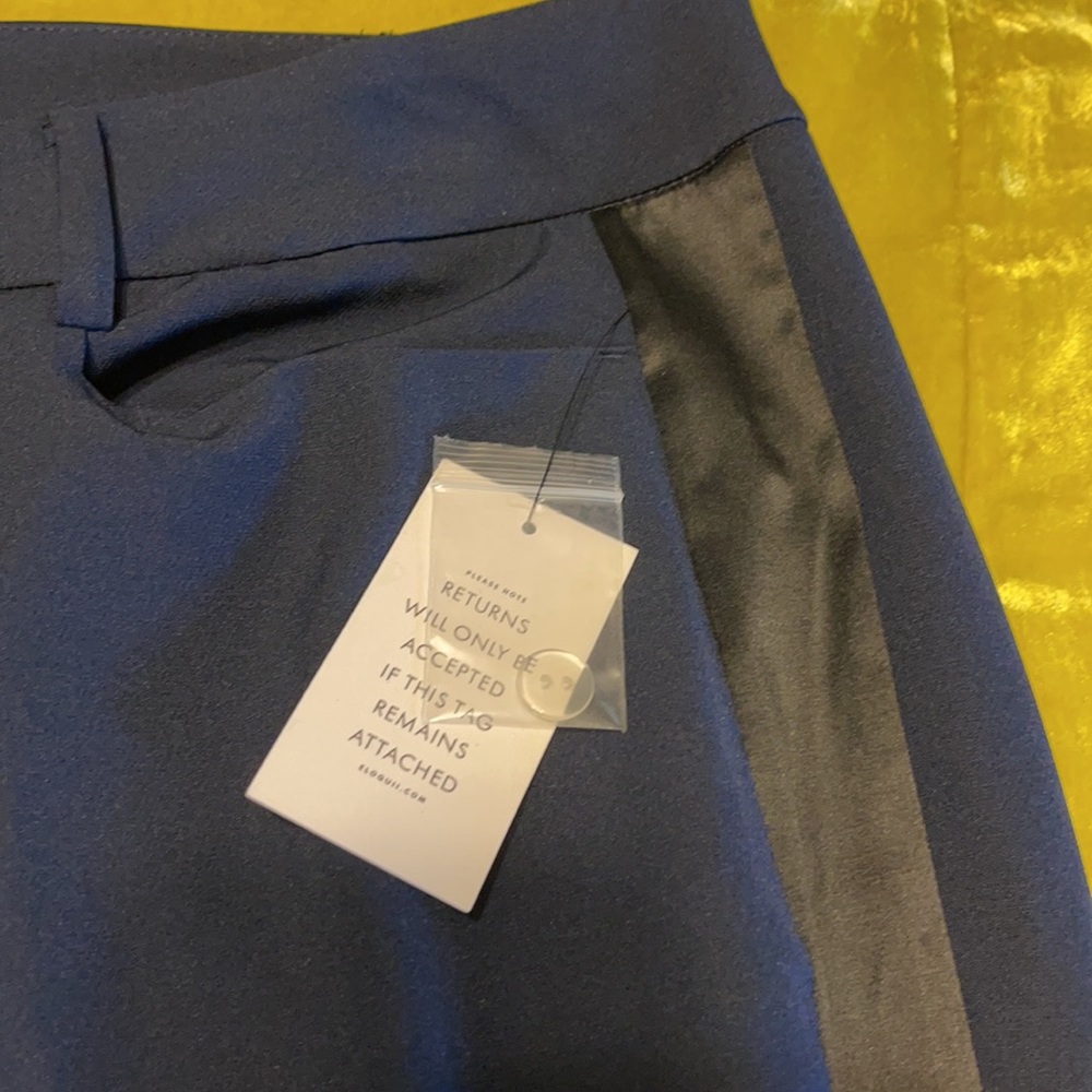 ELOQUII blue tuxedo pant black stripe sz 20